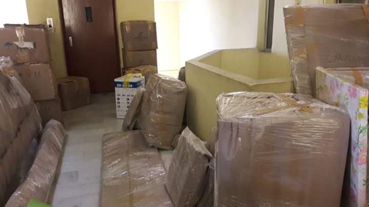 Household goods packed for relocation